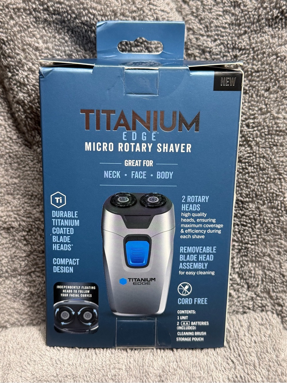 Titanium Micro Rotary Shaver - Blue